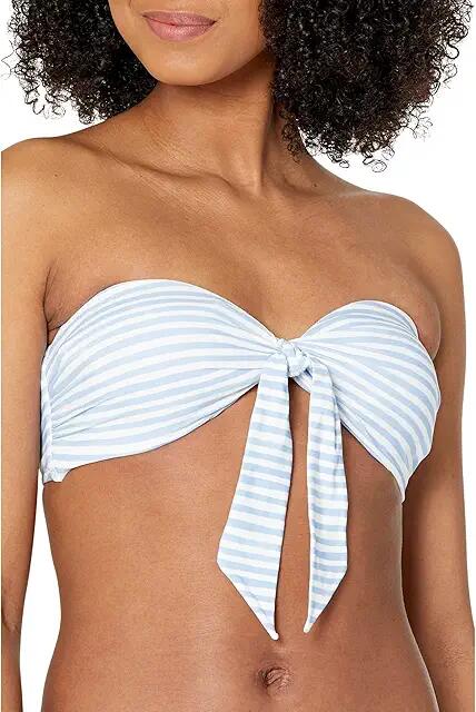 Seafolly Summer Crush Twist Tie Front Bandeau (Powder Blue) Women's Swimwear Cover