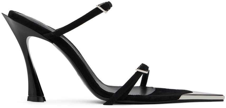 Mugler Black Strappy Fang 95 Heeled Sandals Cover