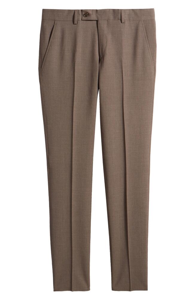 Ted Baker London Jerome Trim Fit Stretch Wool Pants in Tan Cover