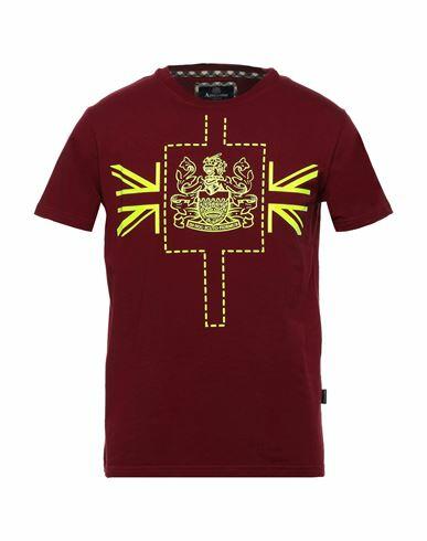 Aquascutum Man T-shirt Burgundy Cotton, Elastane Cover