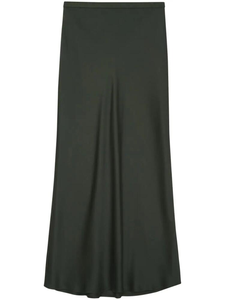 ANINE BING Bar silk midi skirt - Green Cover