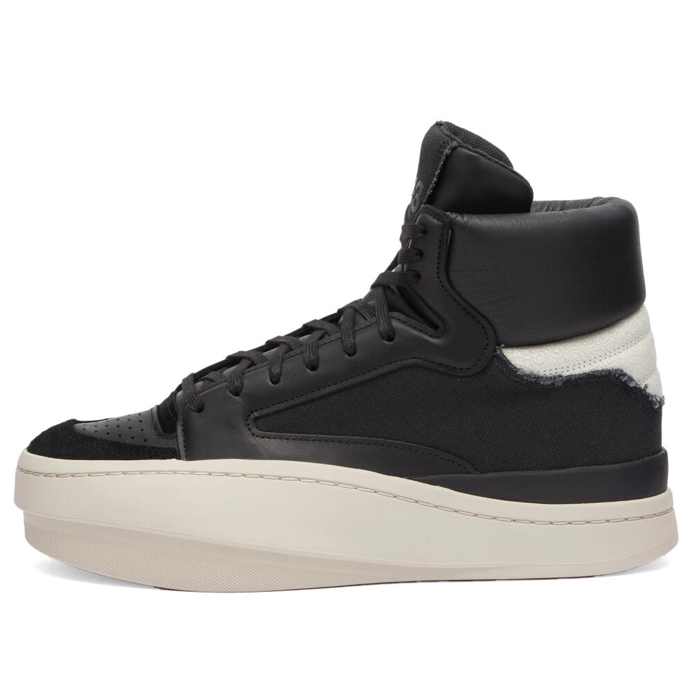 Y-3 Men's Lux Bball High Sneakers in Black/Clear Brown/Off White Cover