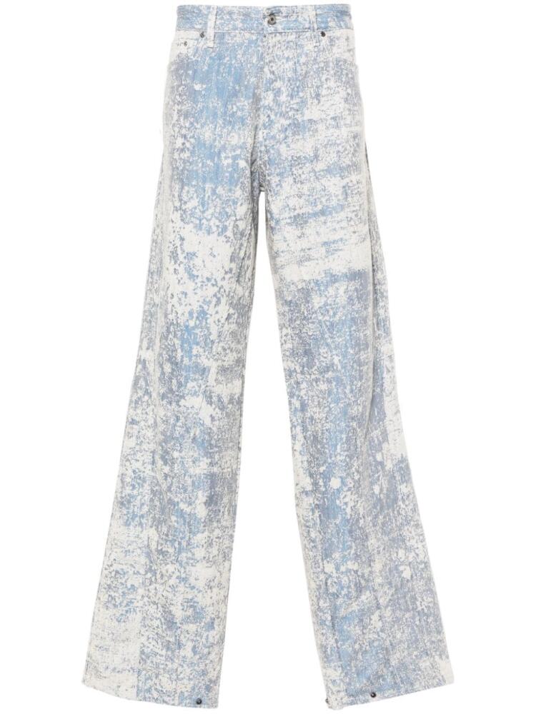 PDF dust-effect straight-leg jeans - Blue Cover