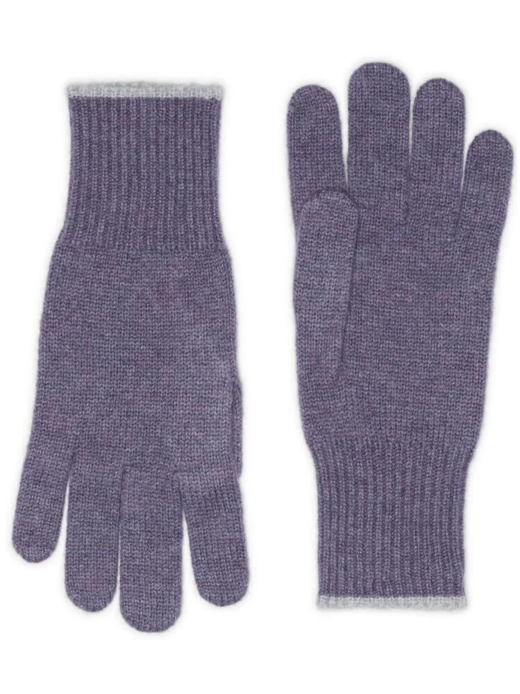 Brunello Cucinelli ribbed-knit cashmere gloves - Purple Cover