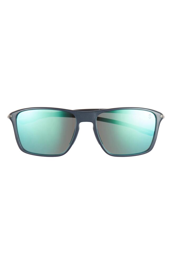 TAG Heuer Vingt Sept 59mm Rectangular Sport Sunglasses in Matte Blue /Green Polarized Cover