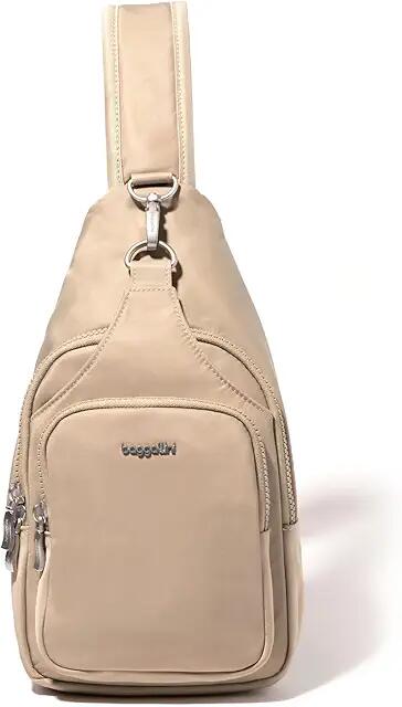 Baggallini Central Park Sling (Taupe Twill) Backpack Bags Cover