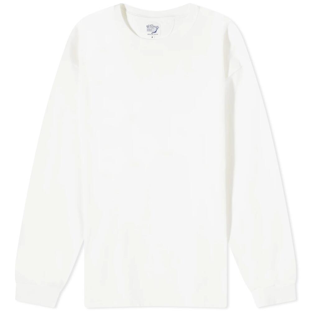 orSlow Men's Long Sleeve Pocket T-Shirt in White Cover