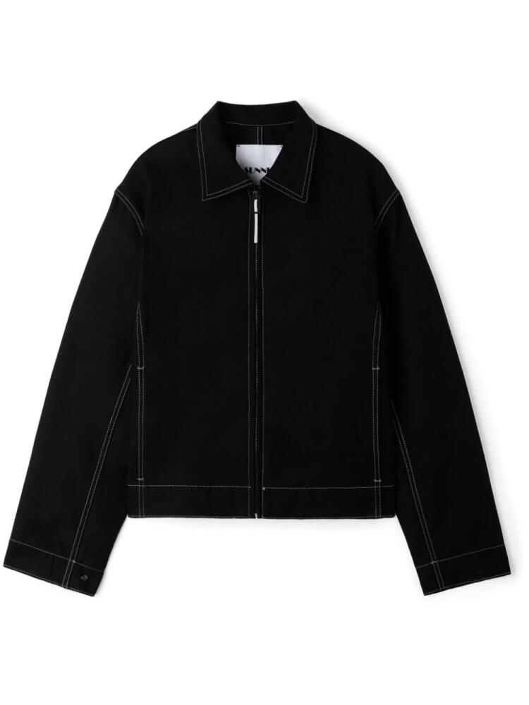 Sunnei contrast stitching shirt-jacket - Black Cover