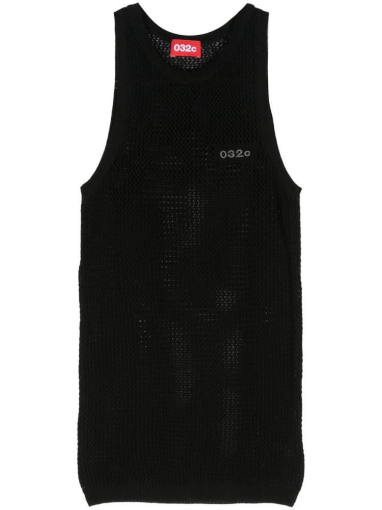 032c open-knit tank top - Black Cover