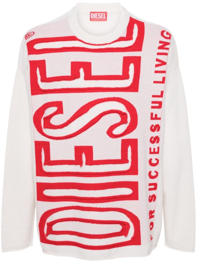 Diesel K-Floyd logo wool jumper - White Cover