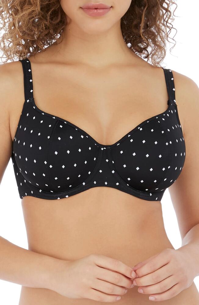 Freya Jewel Cove Underwire Sweetheart Padded Bikini Top in Black Cover