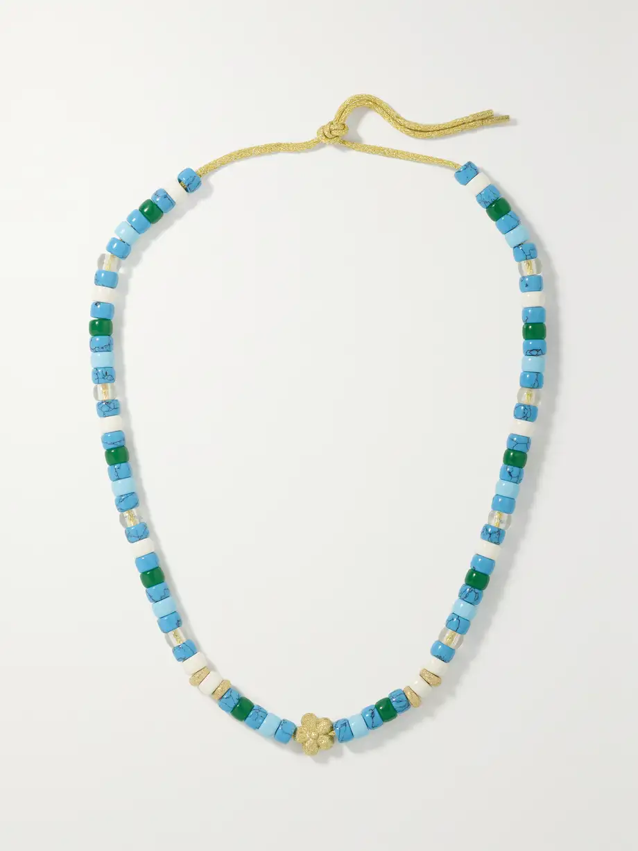 Carolina Bucci - Forte Dei Marmi Forte Beads 18-karat Gold And Lurex Multi-stone Necklace Kit - Blue Cover