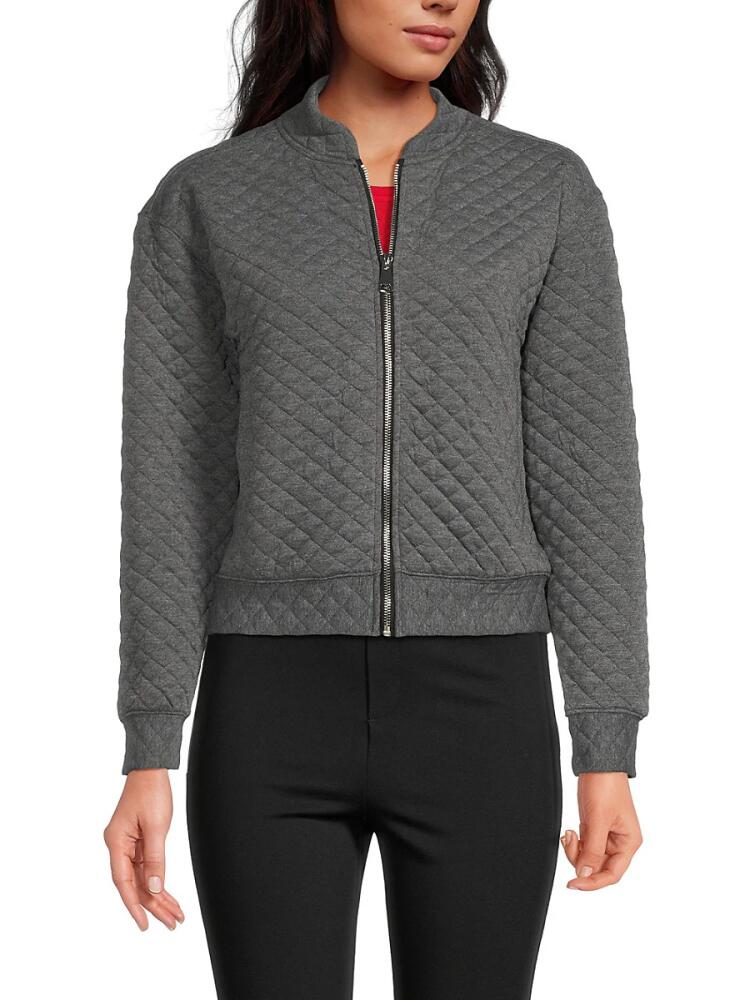 Wdny Women's Quilted Bomber Jacket - Grey Cover