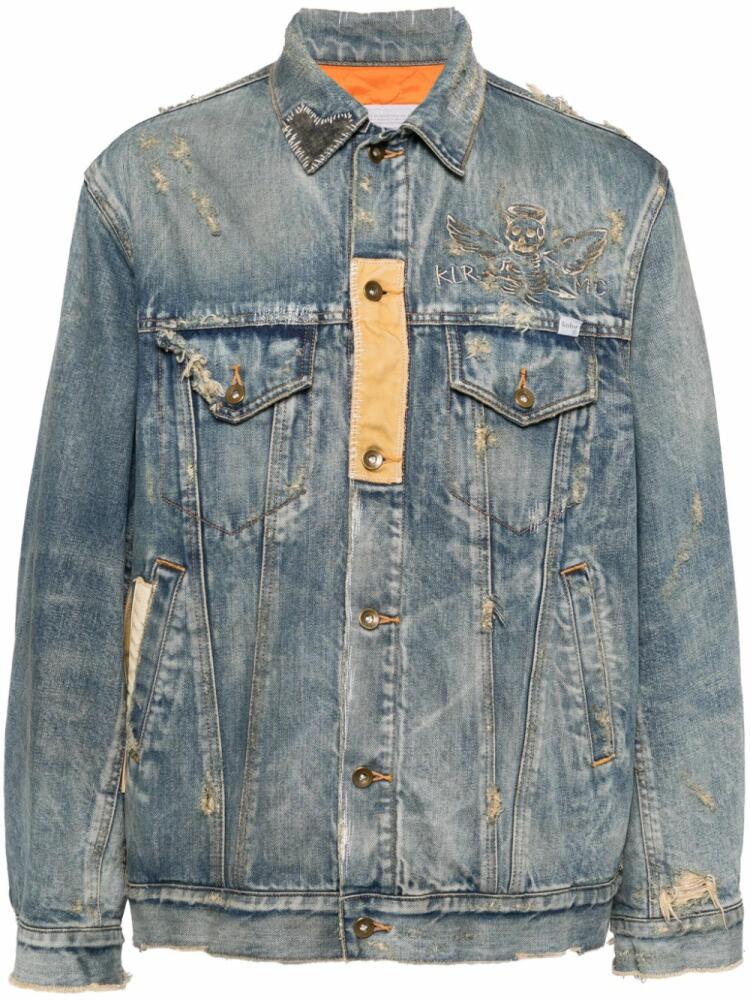 Kolor logo-embroidered denim jacket - Blue Cover