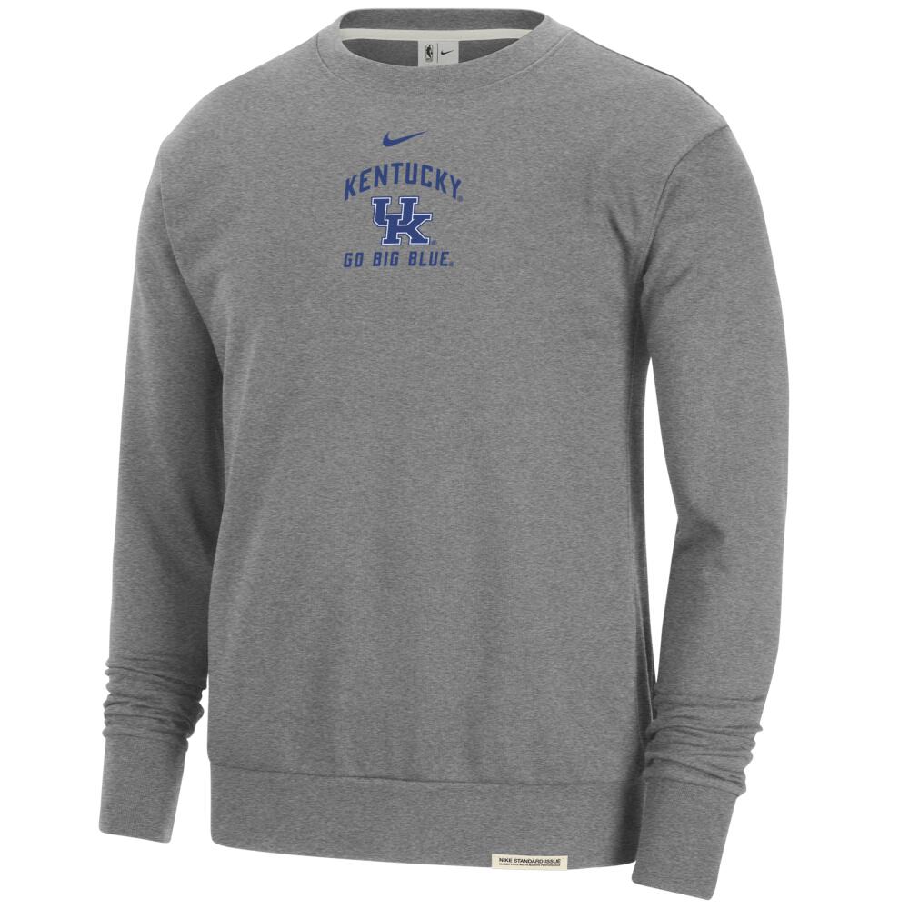 Kentucky Standard Issue Nike Men's College Fleece Crew-Neck Sweatshirt in Grey Cover