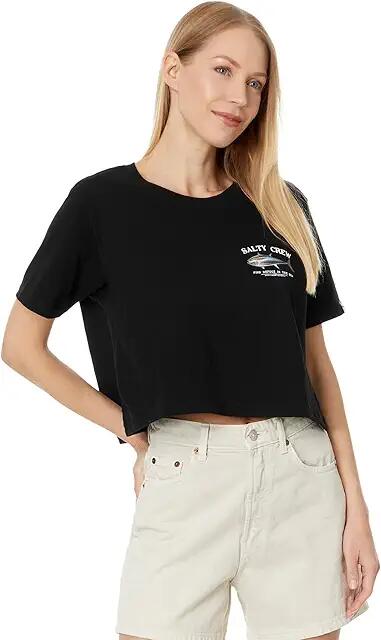 Salty Crew Big Blue Crop Tee (Black) Women's Clothing Cover