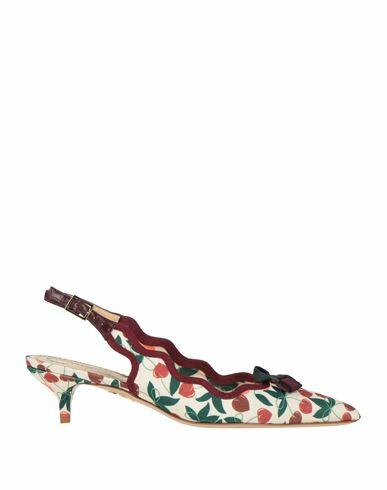 Charlotte Olympia Woman Pumps Cream Leather, Textile fibers Cover