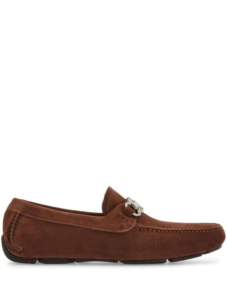 Ferragamo Gancini suede loafers - Brown Cover