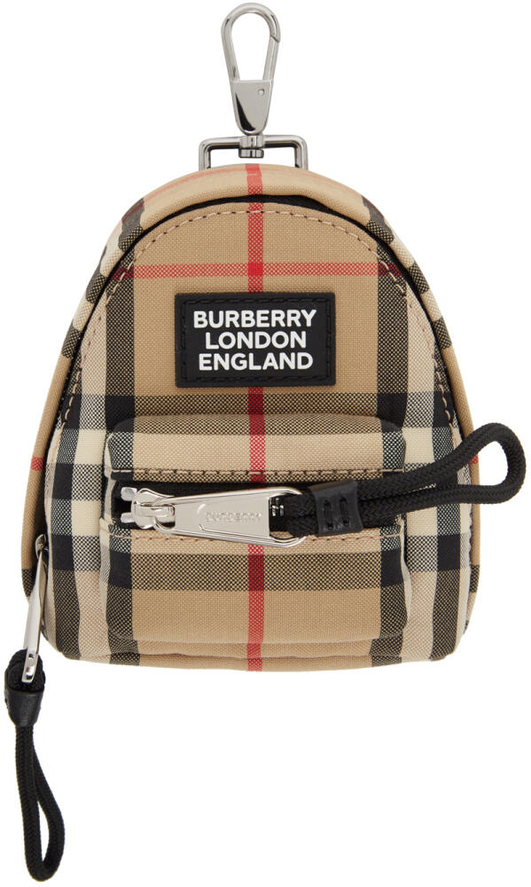 Burberry Beige Vintage Check Backpack Keychain Cover