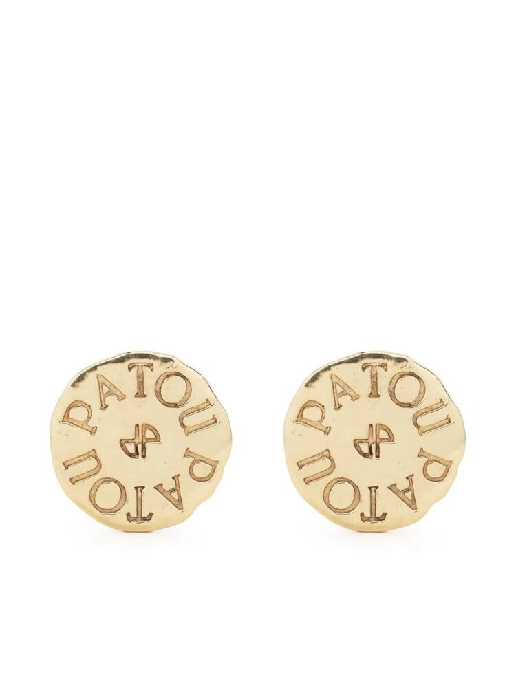 Patou logo-engraved coin earrings - Gold Cover