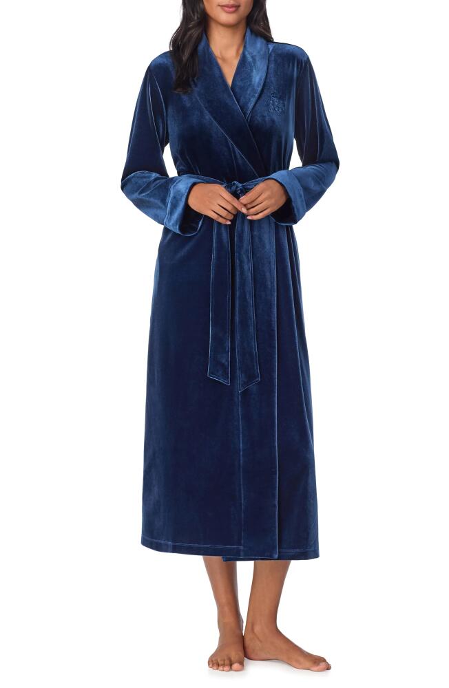 Lauren Ralph Lauren Crest Embroidered Robe in Navy Cover