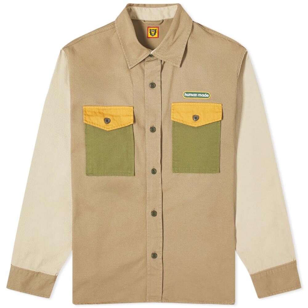 Human Made Men's Crazy Work Over Shirt in Beige Cover