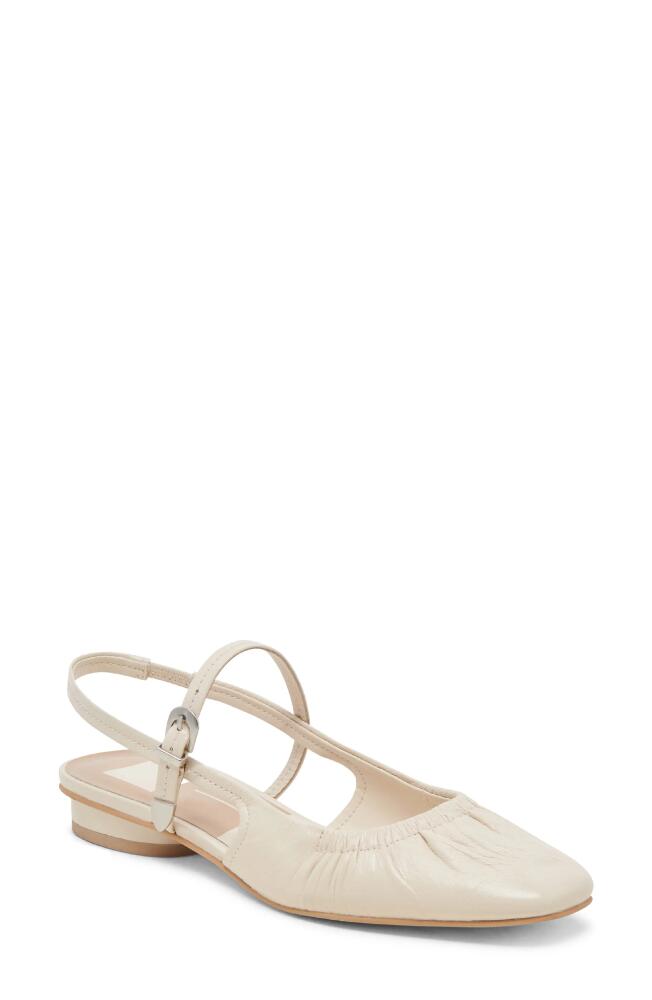 Dolce Vita Rianne Slingback Mary Jane Flat in Ivory Crinkle Patent Cover