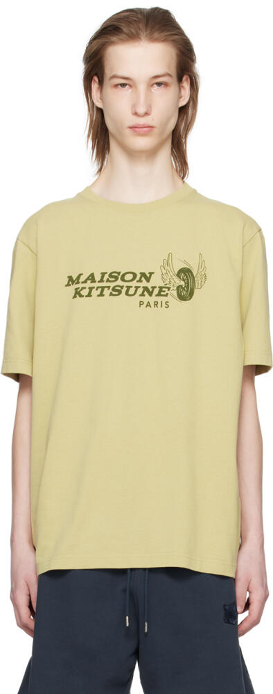 Maison Kitsuné Khaki Racing Wheels T-Shirt Cover