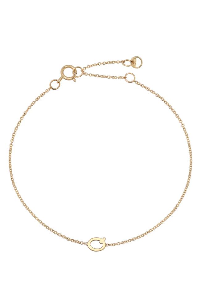 BYCHARI Initial Pendant Bracelet in 14K Yellow Gold-Q Cover