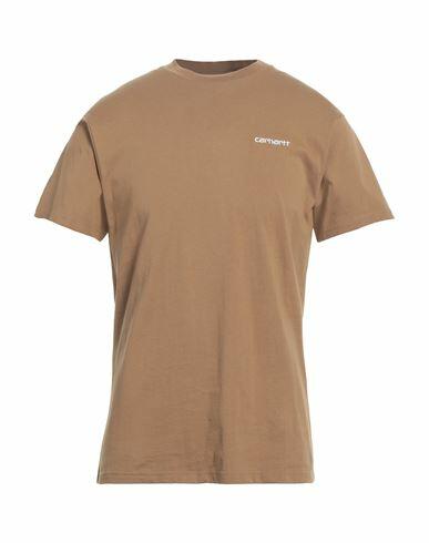 Carhartt Man T-shirt Light brown Cotton Cover