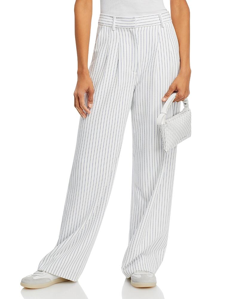 French Connection Whisper Pinstripe Pleated Wide Leg Pants Cover