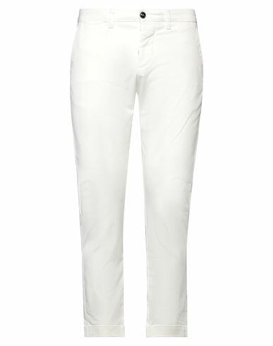 (+) People Man Pants White Cotton, Elastane Cover