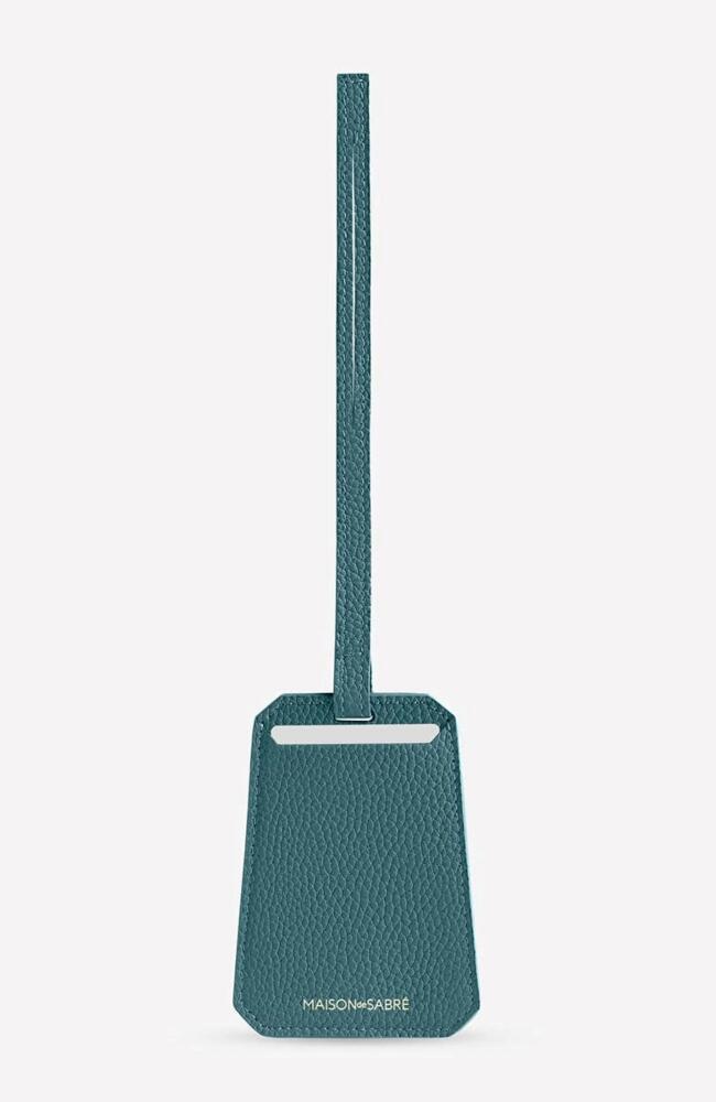 MAISON de SABRÉ Leather Luggage Tag in Bondi Blue Cover