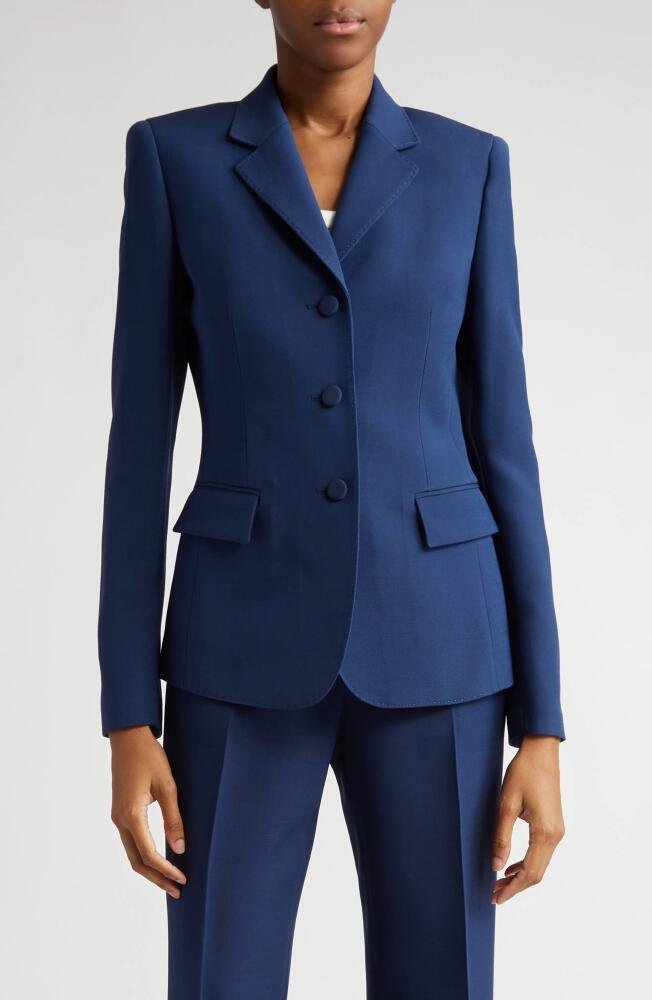 Lafayette 148 New York Academy Wool & Silk Crepe Blazer in Midnight Blue Cover