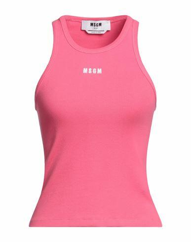 Msgm Woman Tank top Fuchsia Cotton, Elastane Cover