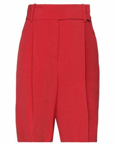 Ermanno Scervino Woman Shorts & Bermuda Shorts Red Viscose, Linen Cover