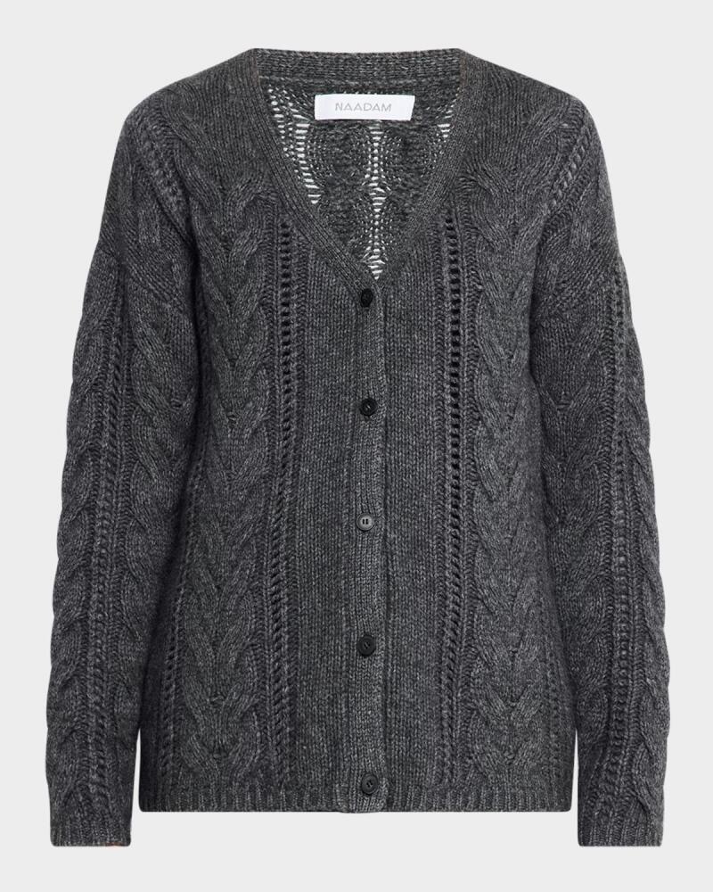 Naadam Cable Wool-Cashmere Cardigan Cover