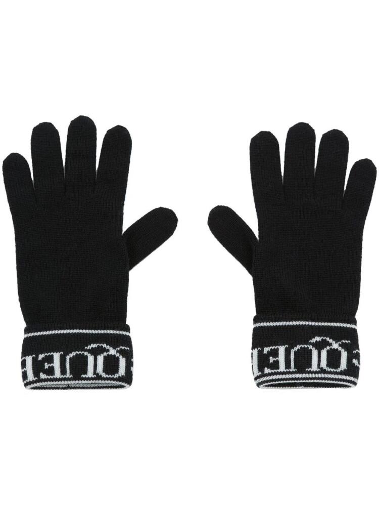 Alexander McQueen intarsia-knit logo gloves - Black Cover