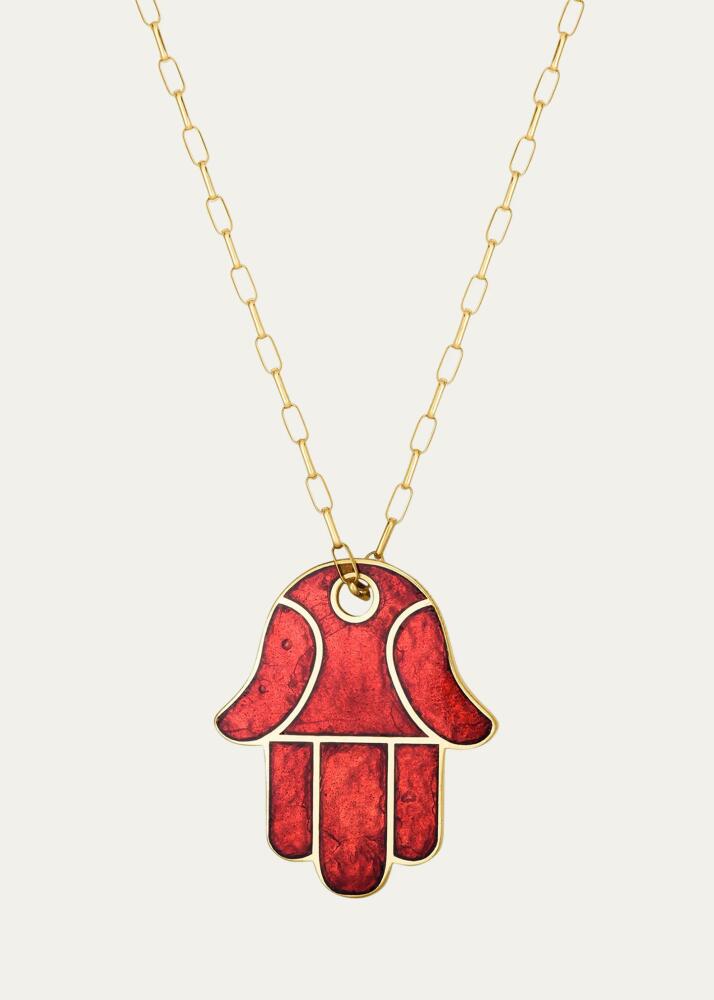 Audrey C. Jewels Hamsa Enamel Pendant Necklace, 16"L Cover