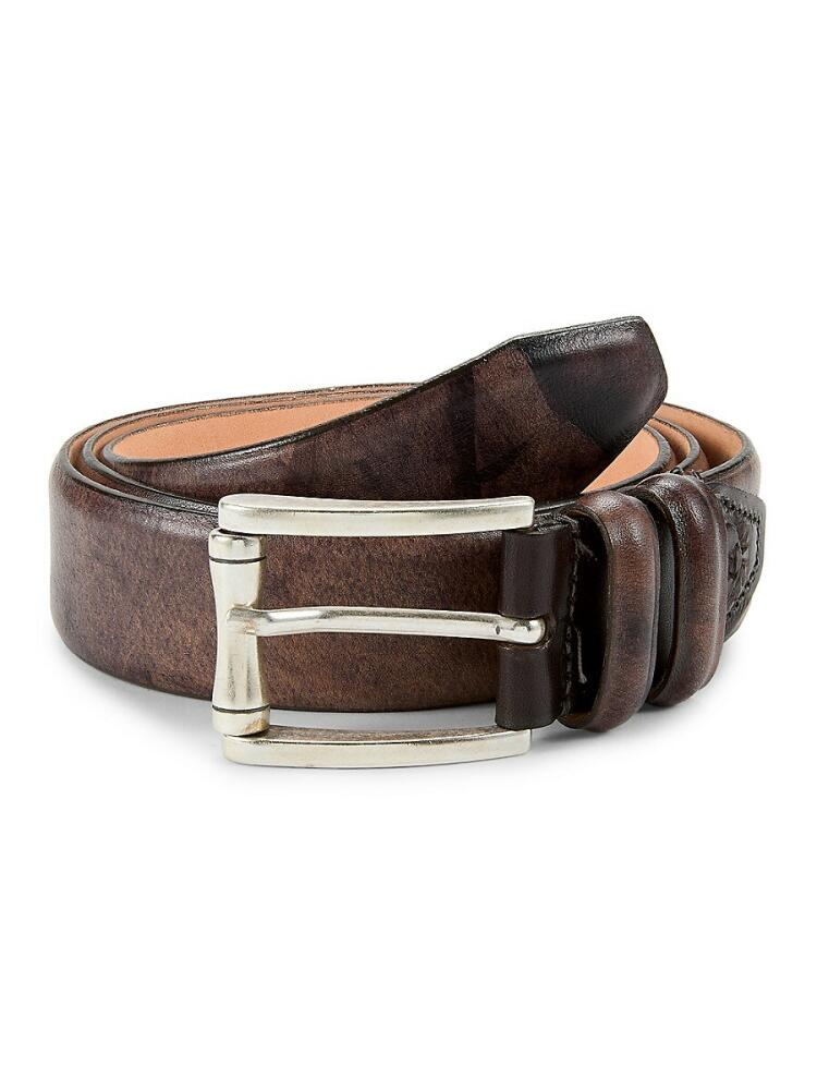 MARTIN DINGMAN Men's Saddle Leather Belt - Brown Cover