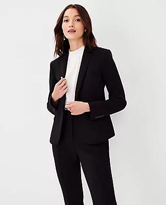 Ann Taylor The Petite One-Button Blazer in Double Knit Cover