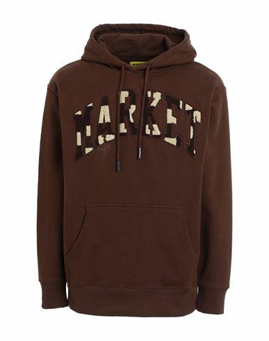 Market Chess Club Applique Fleece Hoodie Man Sweatshirt Brown Cotton Cover