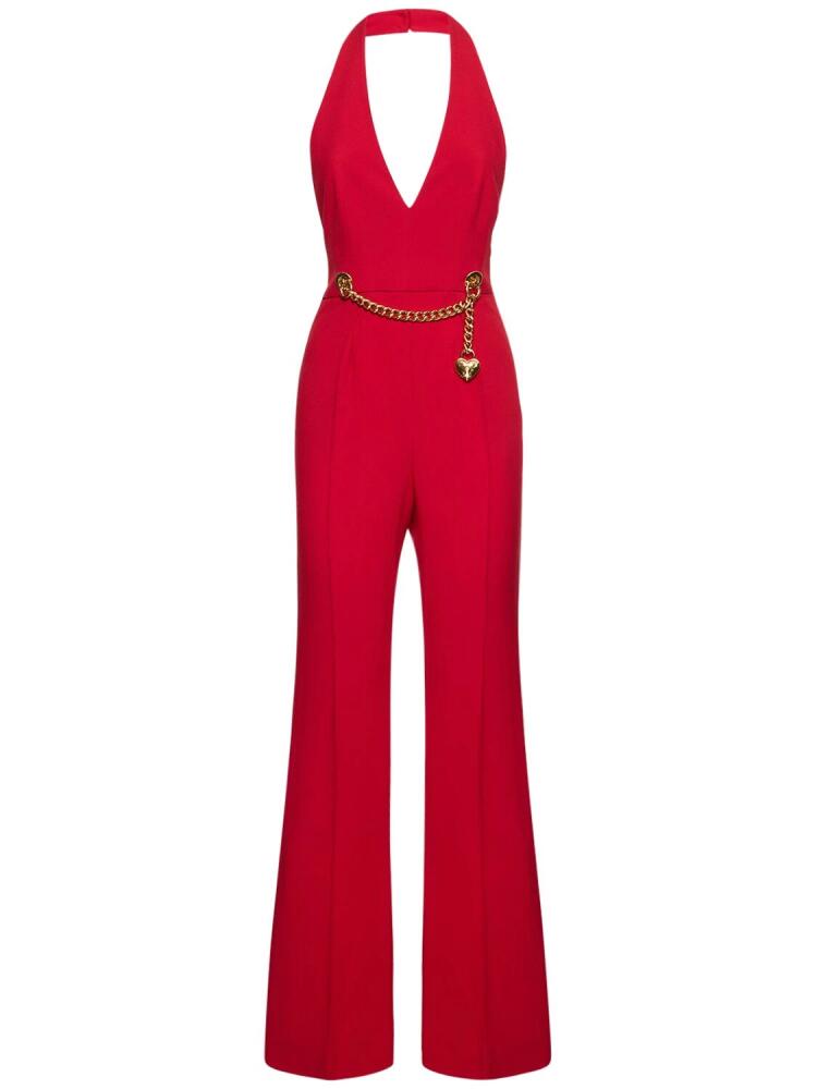 MOSCHINO Viscose Envers Satin Halter Jumpsuit Cover