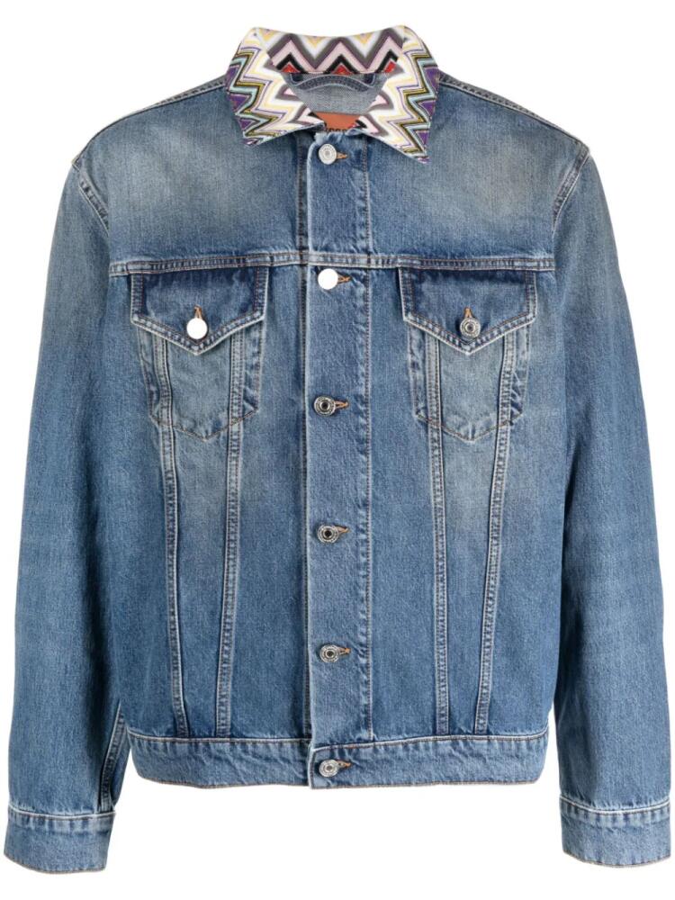 Missoni zig-zag collar denim jacket - Blue Cover