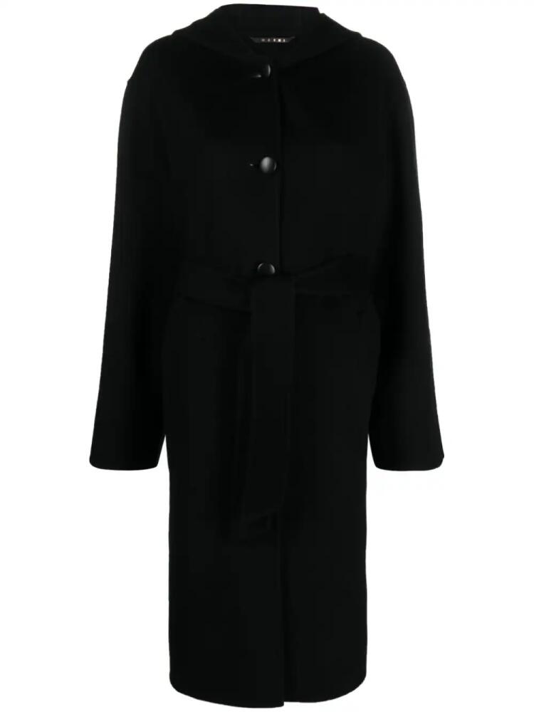 Marni single-breasted hooded coat - Black Cover