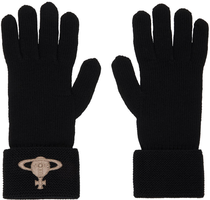 Vivienne Westwood Black Embroidered Orb Gloves Cover