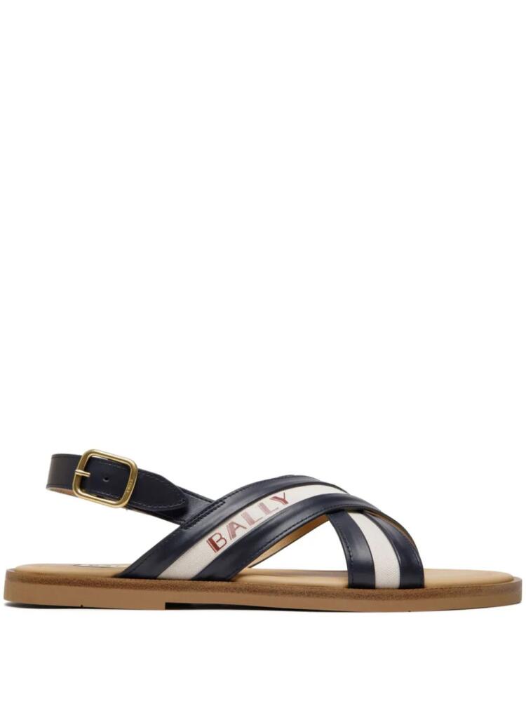 Bally crossover-straps leather sandals - Black Cover