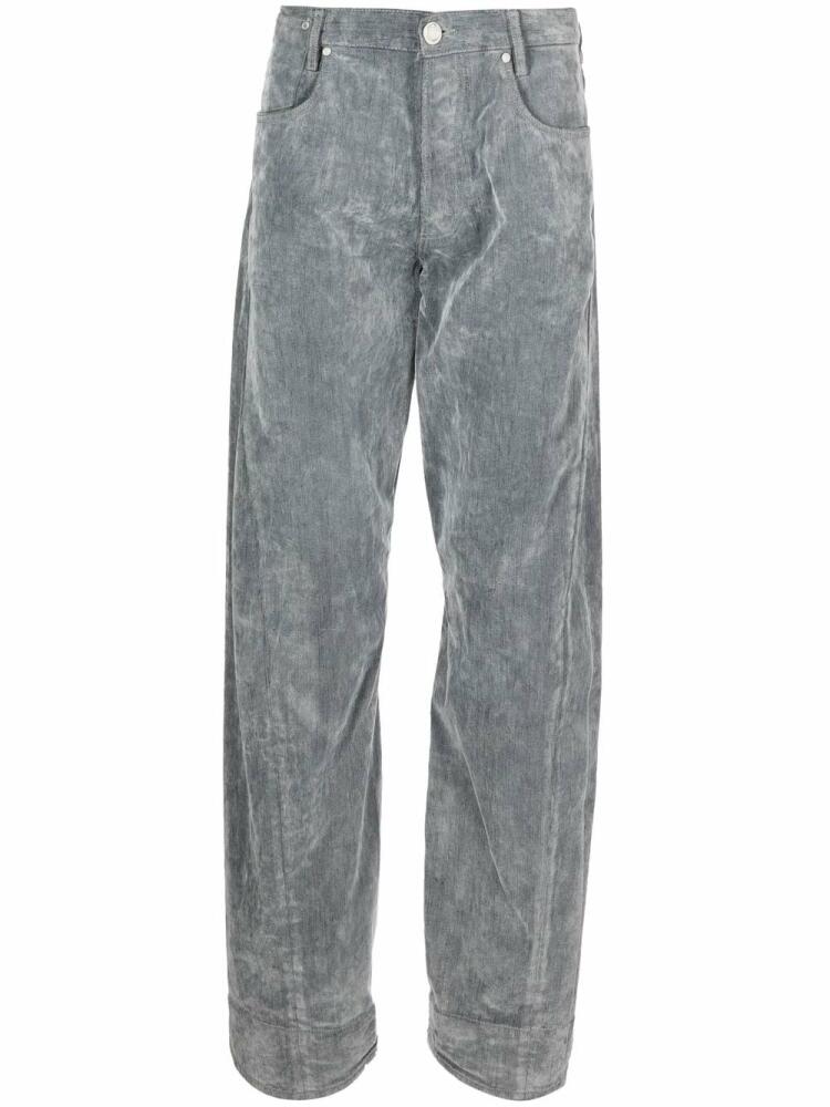 Trussardi bleached-effect straight-leg jeans - Grey Cover