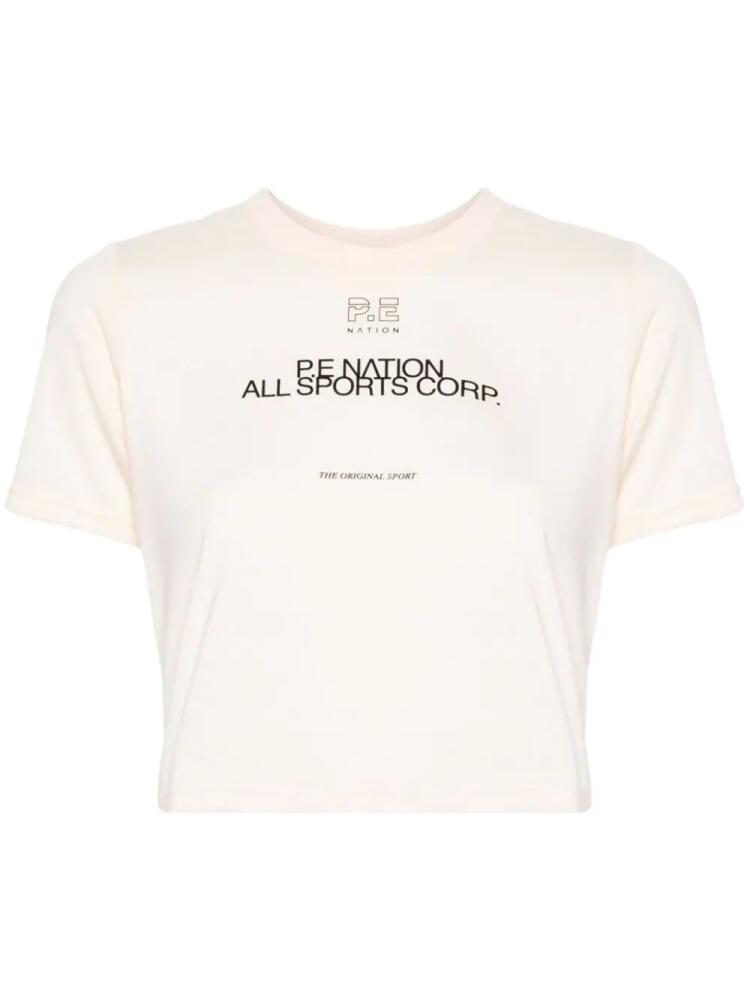 P.E Nation Parallel cropped performance T-shirt - Neutrals Cover