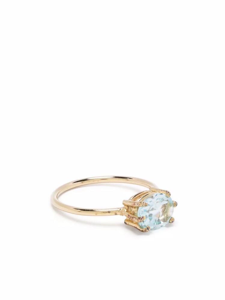 BEATRIZ PALACIOS oval blue ring - Gold Cover